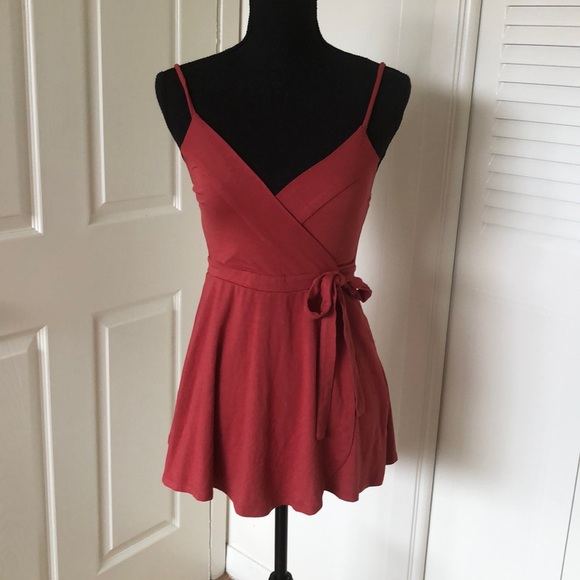 Forever 21 Pants - Adorable Rust Cami Wrap Tie Romper